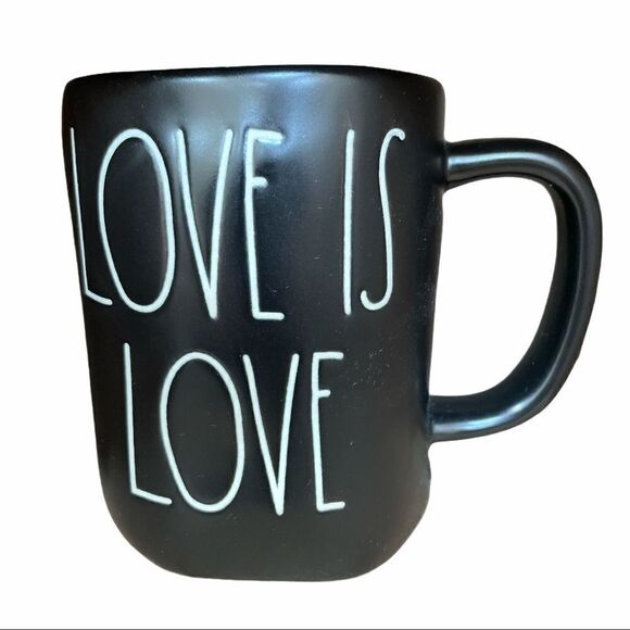 RAE DUNN Black Love is Love Mug NWOT - Picture 1 of 3